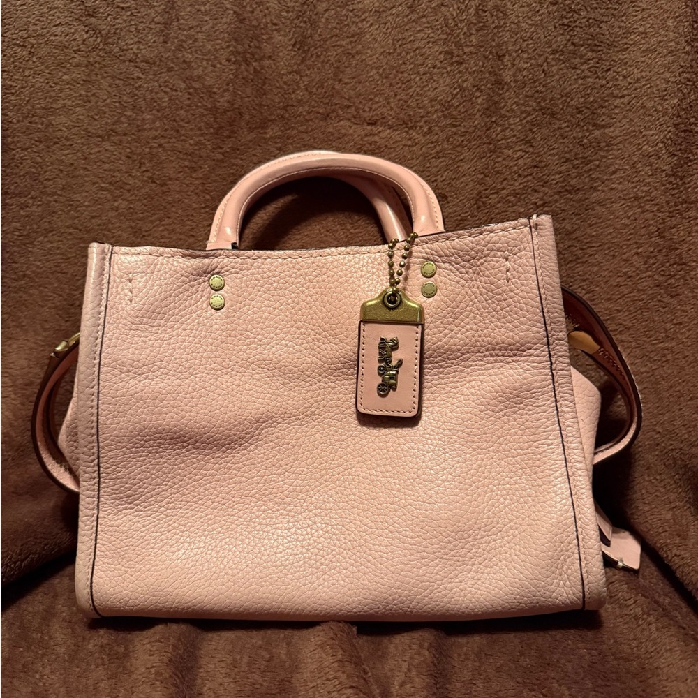 Coach Pink Leather Rogue 25 Tote Bag